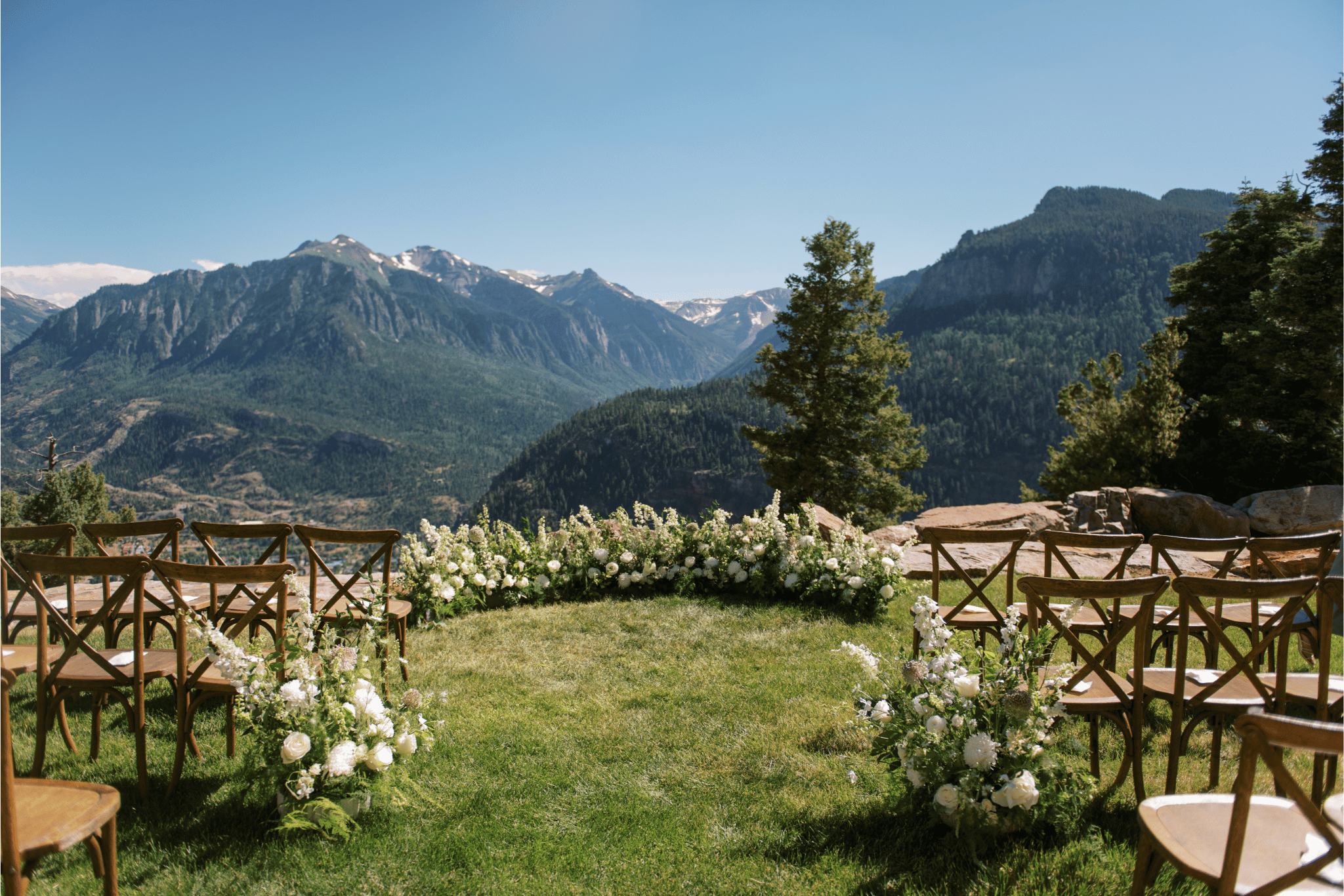 ceremony site with a beautiful view