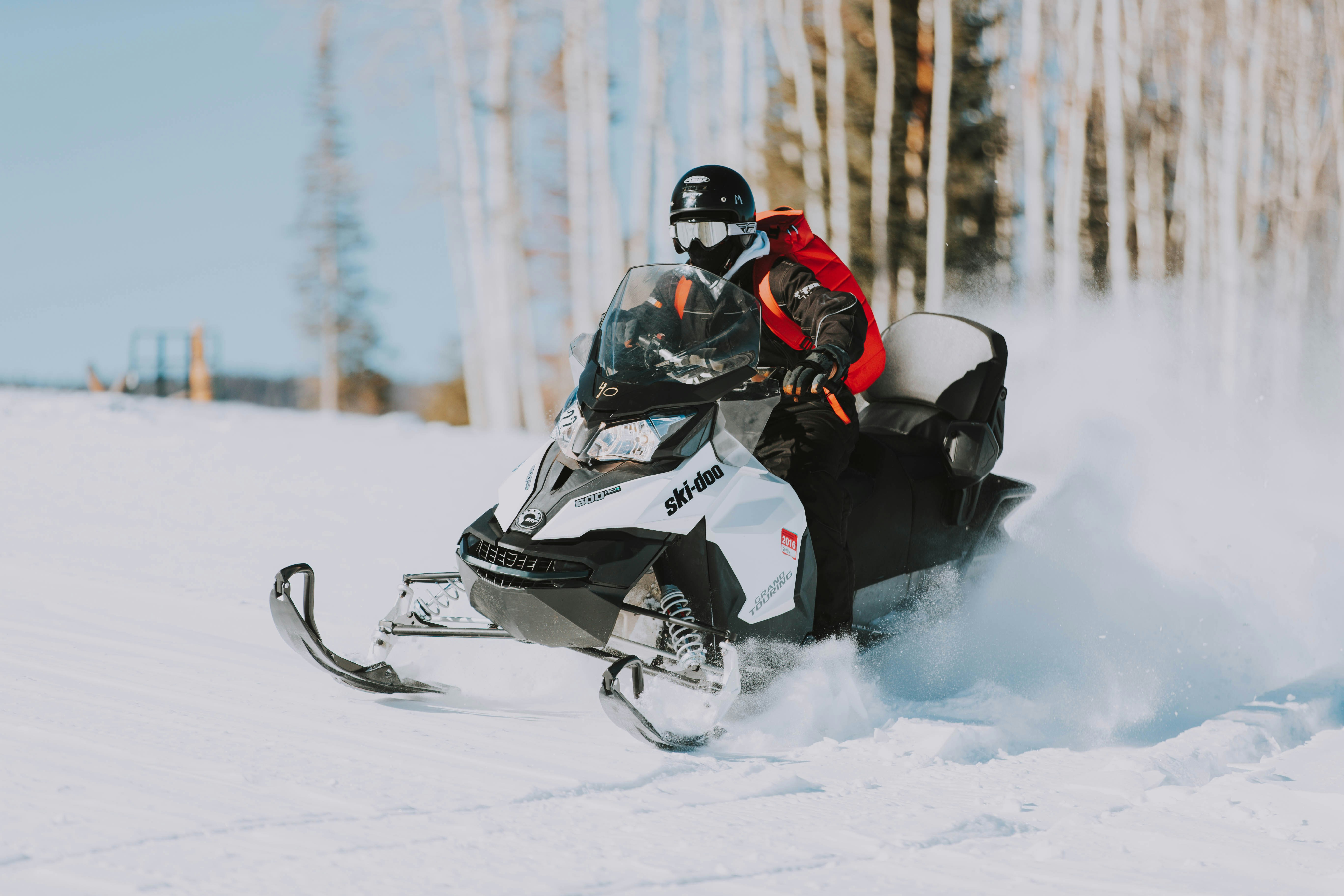 man on a snowmobile 