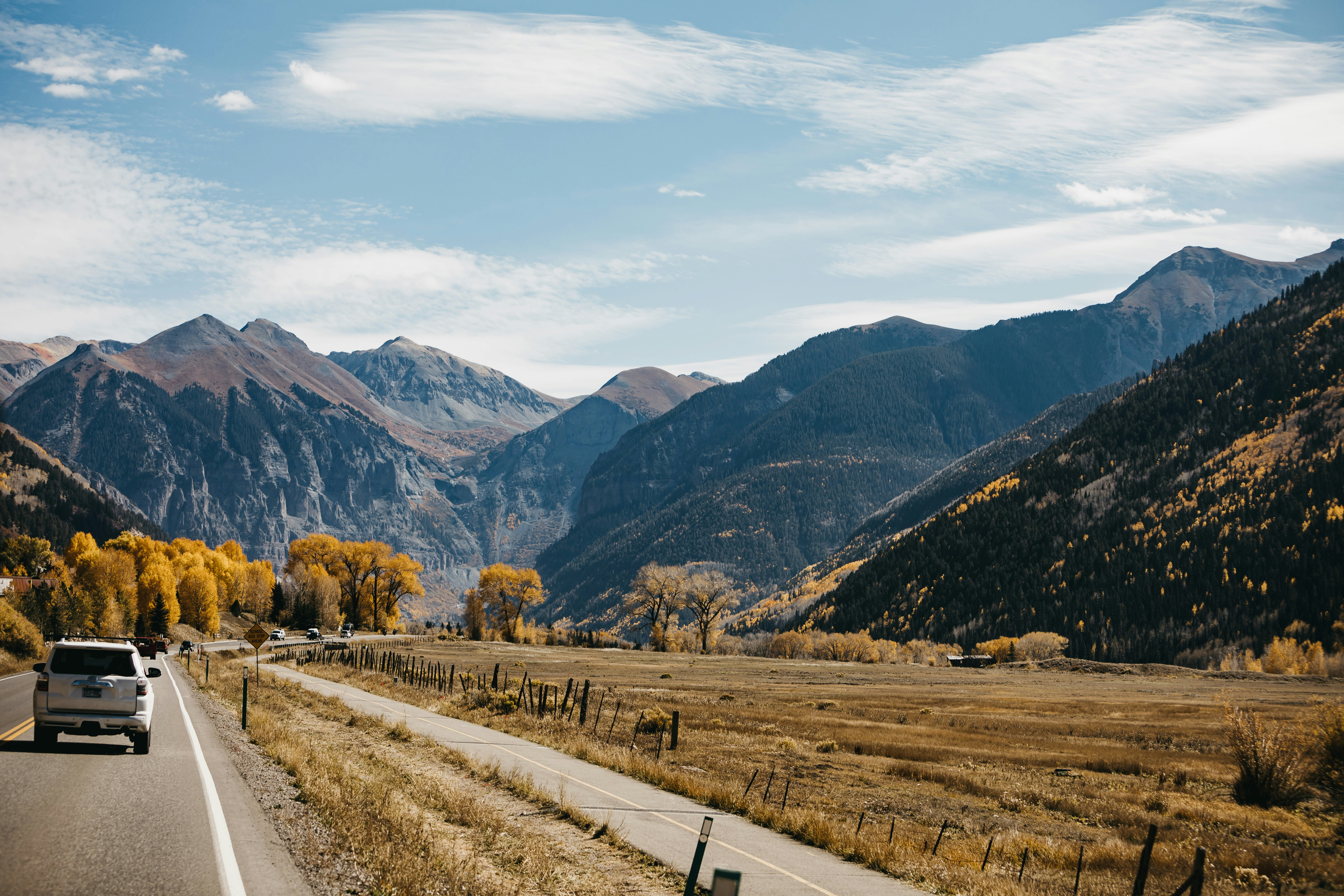 driving into telluride