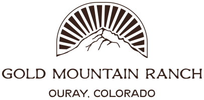 gold mountain ranch logo gold mountain outline with sun arch