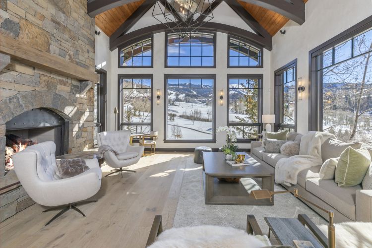 sunny mountain mansion living room