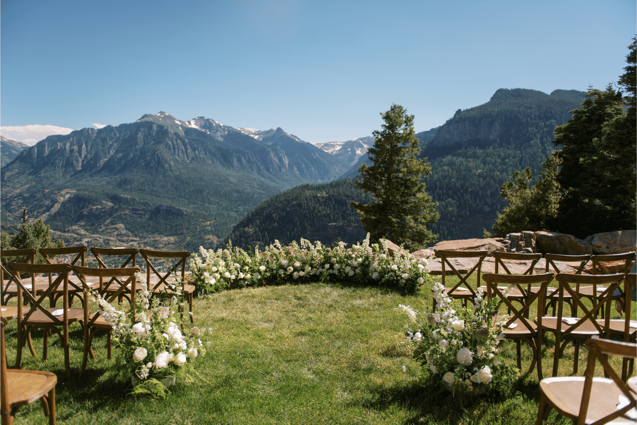 ceremony site with a beautiful view 