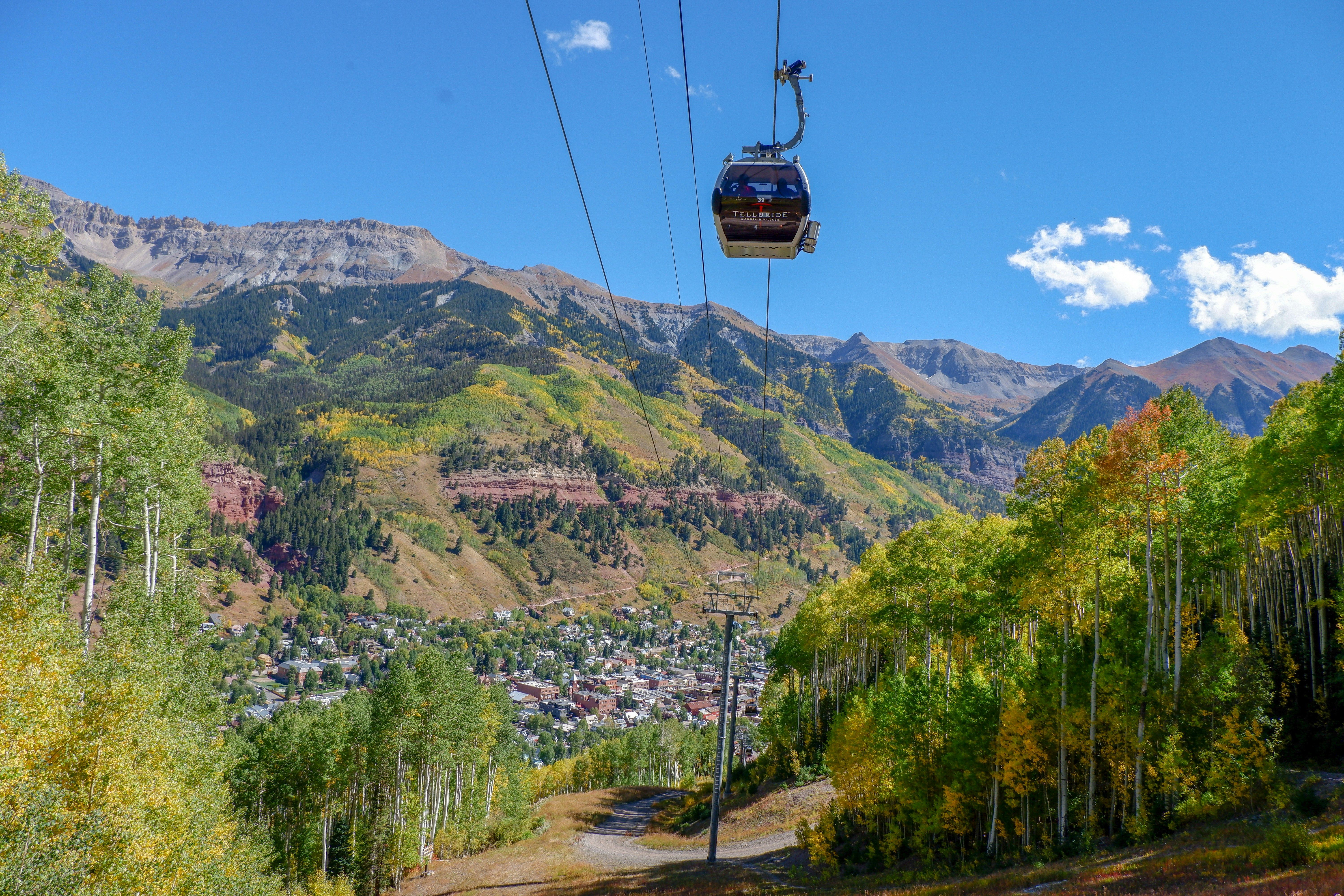 gondola in mountain town 